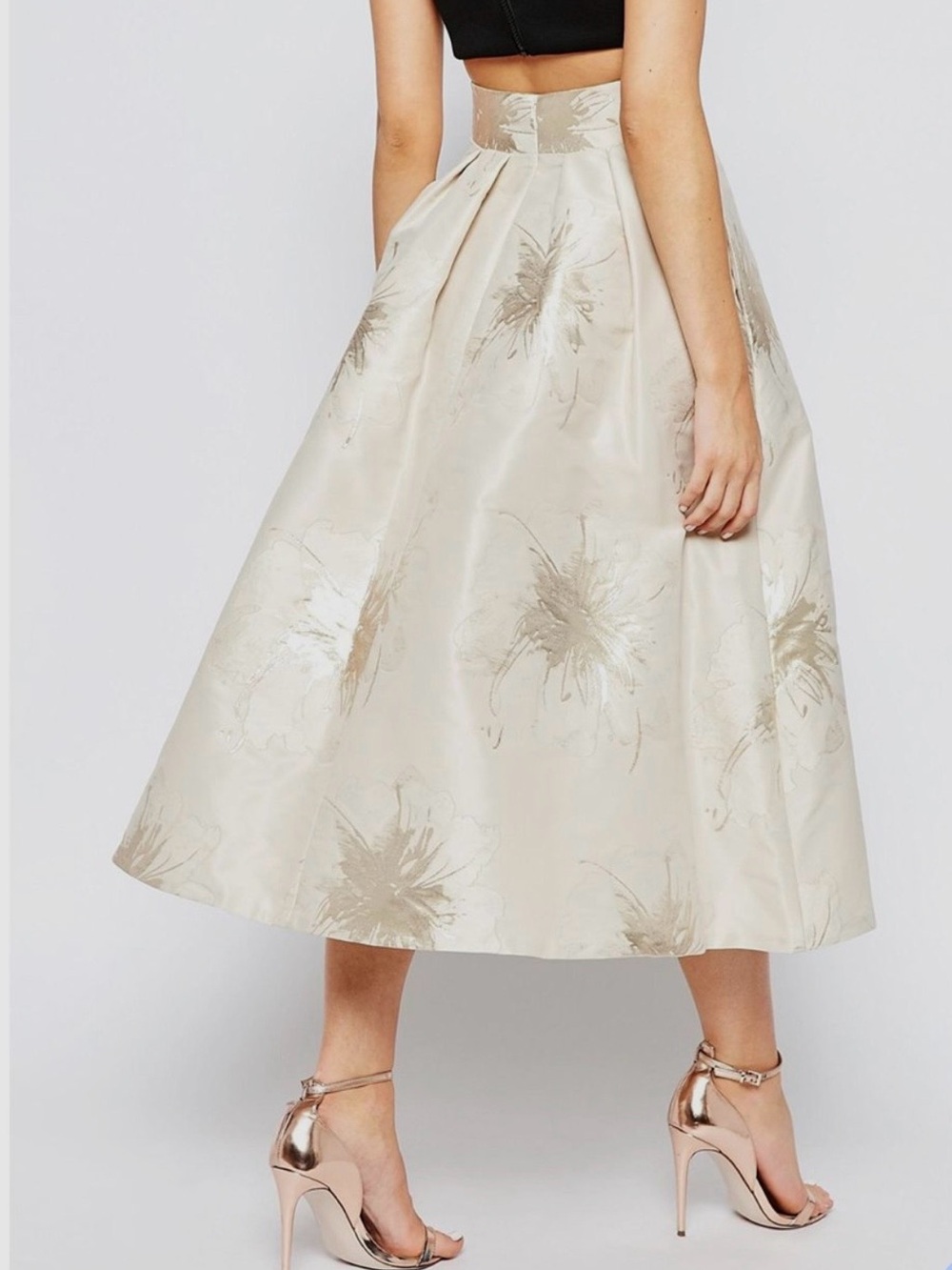 Elegant, Timeless, Champagne, Midi Skirt